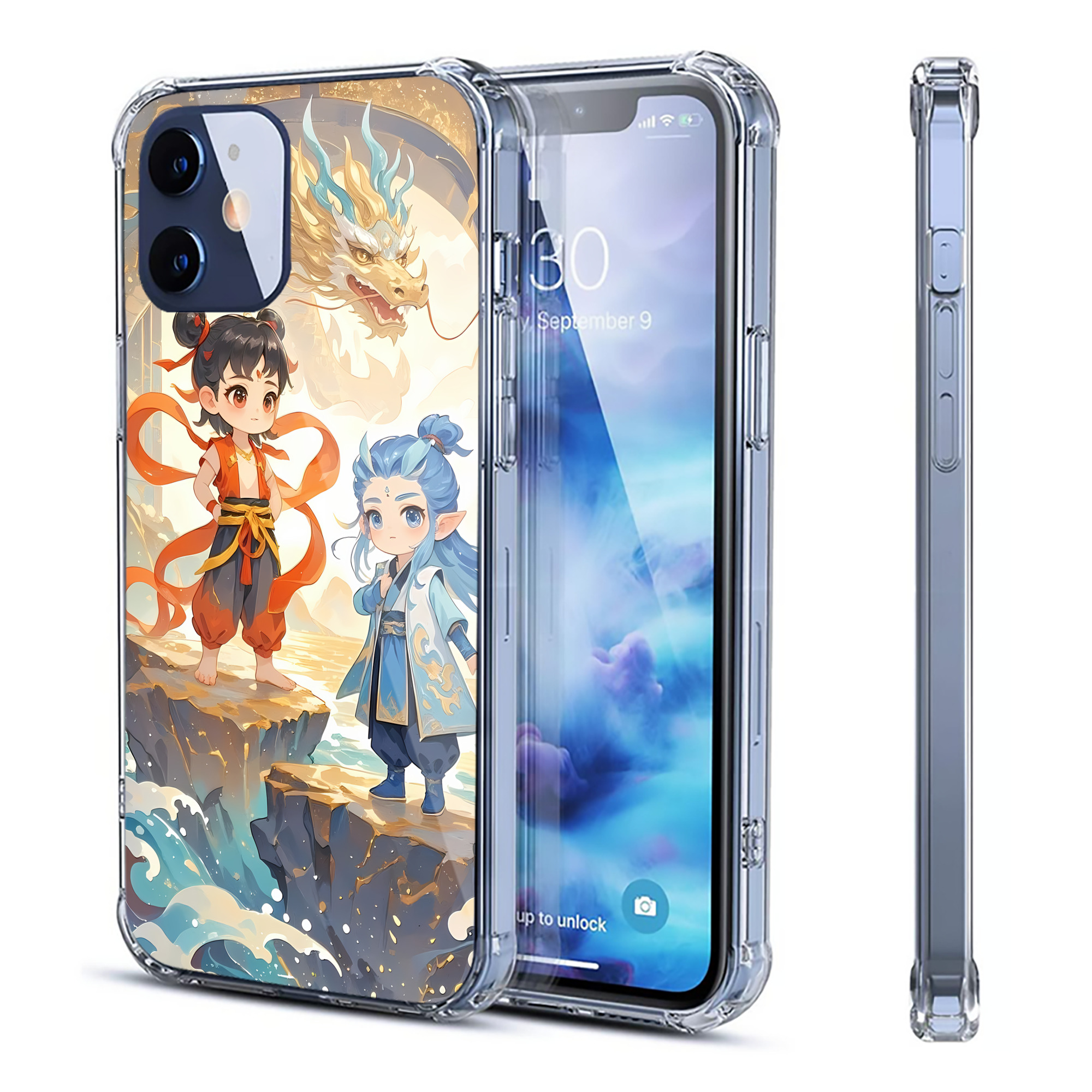 （画像用） Ne Zha 2 ナタ 魔童の大暴れ 【iPhone 12シリーズ対応】透明スマホケース（クリアソフトケース）
